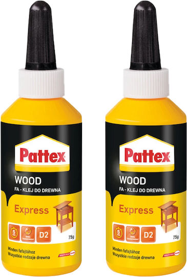 Pattex Z02654 Ξυλόκολλα Υψηλής Θερμοκρασίας Λευκή 75ml 2τμχ