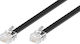 Goobay Flat Telephone Cable RJ12 3m Black (50321)
