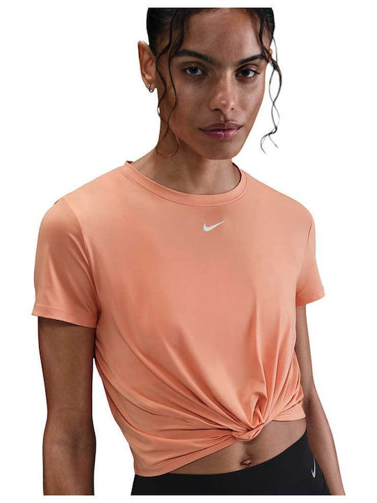 One Classic Γυναικείο Crop Top Κοντομάνικο Πορτοκαλί