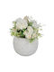 Floare Artificială în Ghiveci Decorativ din Ciment Ø15x22cm Alb Somon