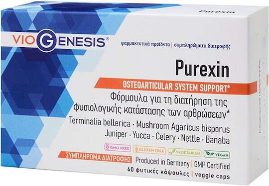 Viogenesis Purexin Besondere Nahrungsergänzungsmittel für die Gesundheit der Gelenke 60 Kapseln