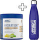 Applied Nutrition Stainless Steel Flask 500ml White & Applied Nutrition Hydration+ Complete Electrolyte & Vitamin Powder 240g Strawberry & Raspberry Custom Bundle