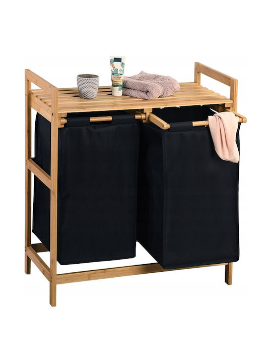 Kesper Laundry Basket Bamboo 64x33x73cm Black