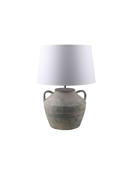 InTheBox Ceramic Table Lamp for Socket E27 with White Shade and Gray Base