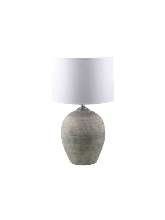 InTheBox Ceramic Table Lamp for Socket E27 with White Shade and Gray Base