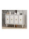 Sideboard Ansel Wooden White-gold 120x30x80cm