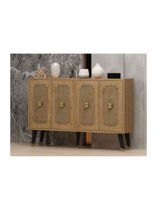 Μπουφές Desari Ξύλινος Oak-gold 120x30x80cm