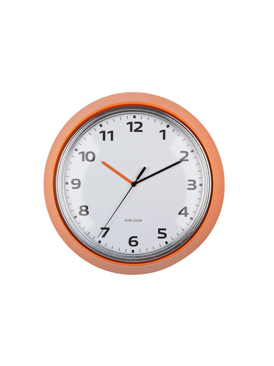 Karlsson Silent Wall Clock Metallic Orange Ø34cm