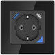 Extralink Single Walled Power Socket with 2 USB Ports Black