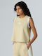 Women's Athletic Crop Top Sleeveless Gravel