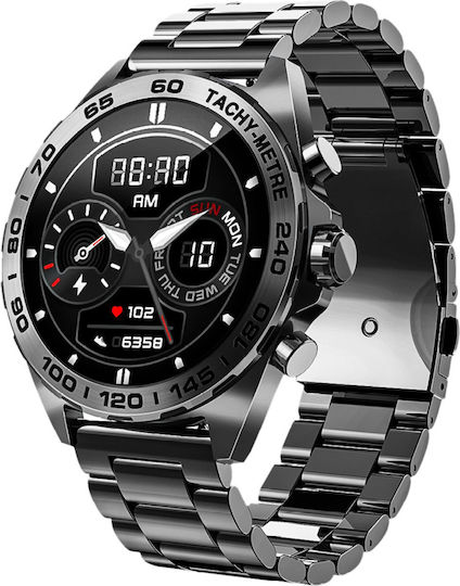 Bea-fon 501 Stainless Steel 43mm Smartwatch (Μαύρο)