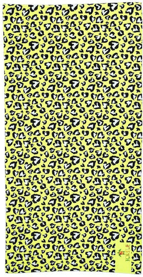 Πετσέτα Θαλάσσης Heart Print 70x140cm S3-250-100 Κιτρινο
