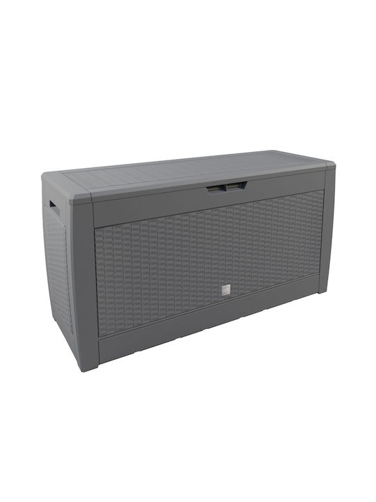 Casaria Cutie de depozitare pentru exterior Rattan 310lt Gri L119xW48xH60buc