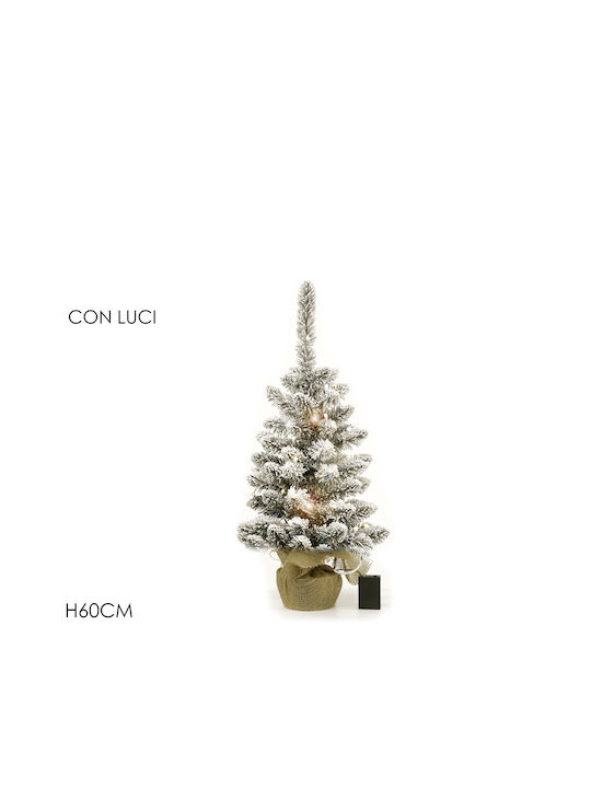 Beleuchtet Weihnachtsdekoration Schneebedeckt Baum 60cm Batterie Grün