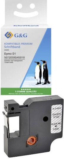 G&G Ταινία Ετικετογράφου 1m x 12mm Συμβατή με Dymo D1, Dymo Rhino/IND