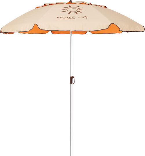 Escape Folding Beach Umbrella Aluminum Diameter 2m with UV Protection and Air Vent Orange