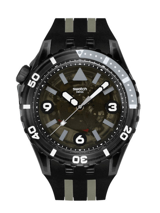 Swatch Swatch Herrenuhr 44mm Batterie mit Gummiarmband