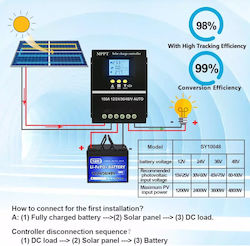 Mppt Solar Charge Controller 12v-48v Compatibility 100a 12v 24v 36v 48v Build-in Off Grid