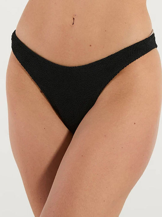 MC2 Elise Crinkle Bikini Slip Black