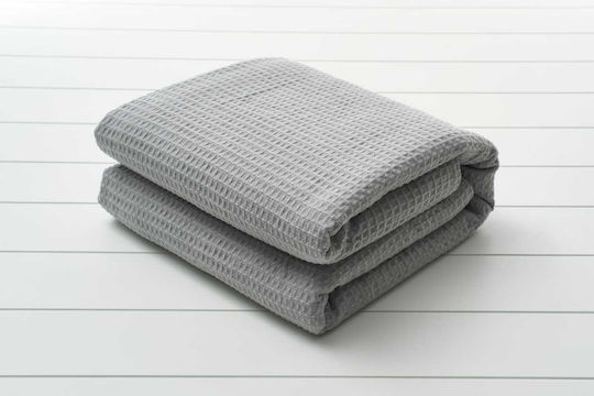 Vesta Home Pique Blanket Single 170x250cm Light Gray