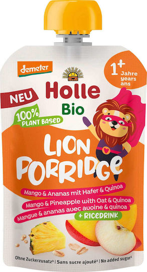 Holle Frucht-Gemüse-Püree Apfel, Mango, Ananas, Hafer und Quinoa mit Geschmack Apfel, Mango, Pfirsich, Ananas, Hafer & Quinoa Ohne Zuckerzusatz 110gr für 12+ Monate