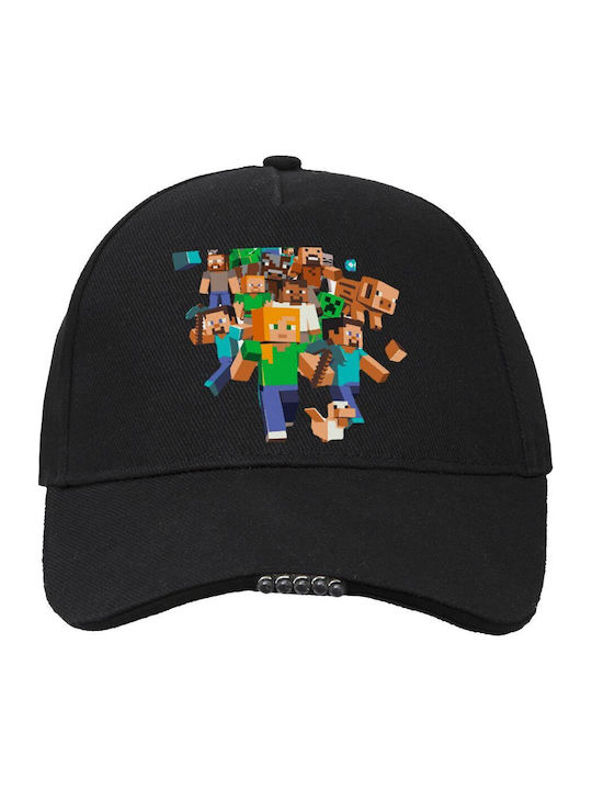 Minecraft Abenteuer-Arbeits- und Aktivitätshut mit LED-Licht Ideal für Nacht & schwaches Licht 100% Baumwolle Erwachsene Unisex