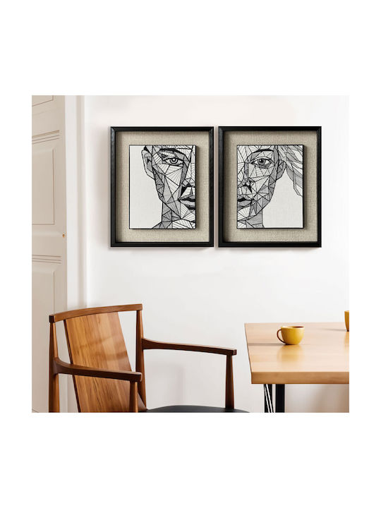 InTheBox Linear Geometry Πίνακας σε Καμβά 60x70cm