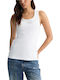 Women's Summer Cotton Sleeveless Top White