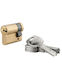 SP Souliotis Lock Cylinder Security Half 40mm (30-10) with 5 Keys Gold
