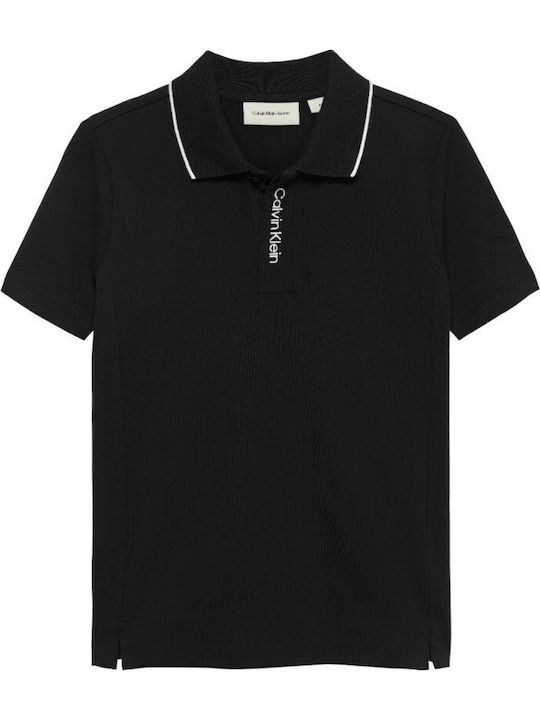 Kids' Polo Short Sleeve Black Logo