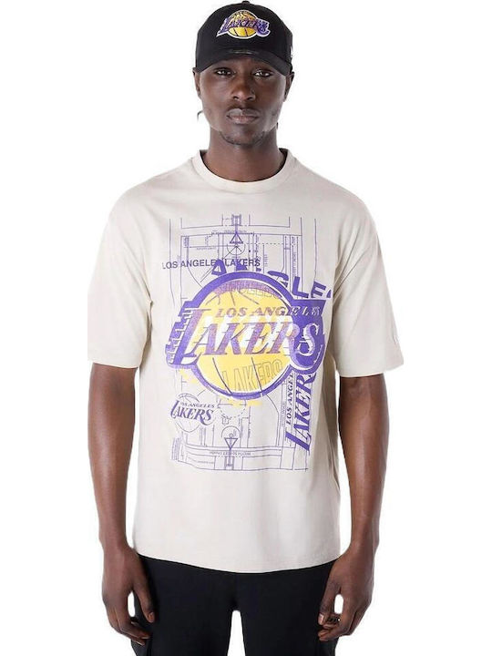 New Era Nba Αθλητικό T-shirt Εκρου