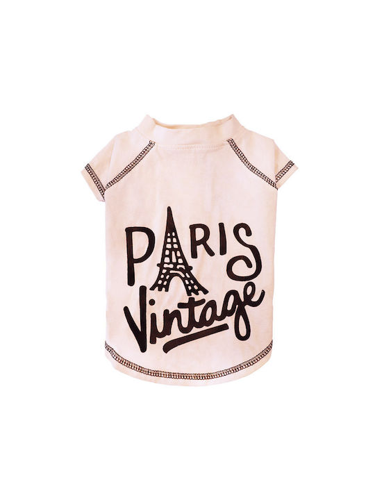 Pet Μπλούζα Σκύλου Paris Vintage White M 28cm