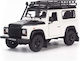 1/24 Land Rover Defender White Black W Roof Rack