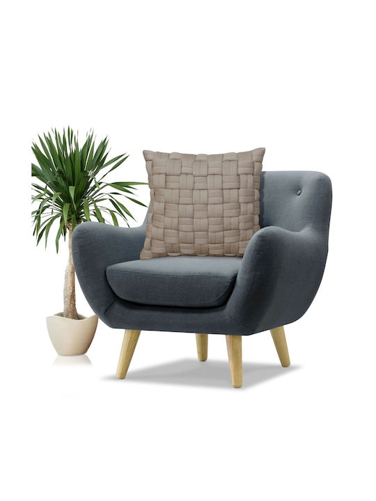 Liolios Home Sofa Cushion Clusp 100% Cotton Beige 50x50cm