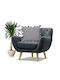 Liolios Home Sofa Cushion 100% Cotton Lt Grey 50x50cm