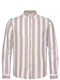 Long-sleeved Shirt Striped Beige/white