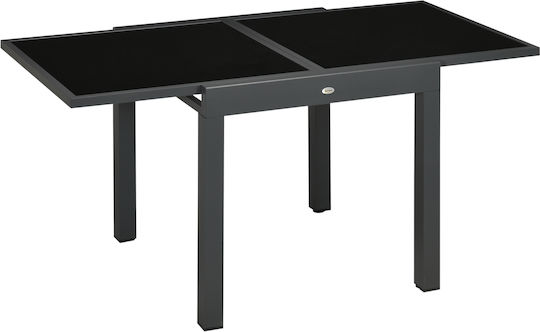 Τραπέζι Επεκτεινόμενο 80(+80)x80x75(+80) Μαύρο Τραπέζι Επεκτεινόμενο 80(+80)x80x75(+80) Μαύρο
