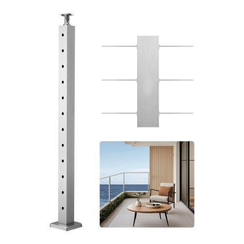 Vevor Κουπαστή για Περίφραξη Κήπου από Χάλυβα 42x2x2εκ. Ασημί