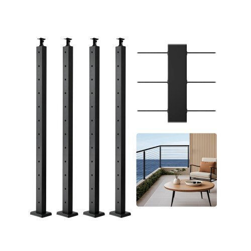 Vevor Κουπαστή για Περίφραξη Κήπου από Ατσάλι 42x2x2εκ. Μαύρο