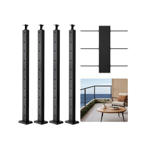 Vevor Υλικό Περίφραξης Κήπου από Ατσάλι 91.44x2.54x5.08εκ. Μαύρο