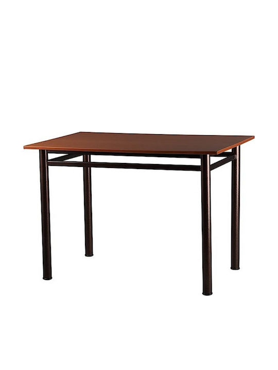 Dinner Τραπέζι Μεταλλικό Καφέ/μαύρο 100x60x77εκ.