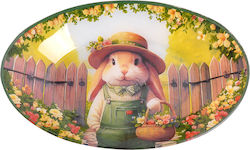 Ovale Oster-Glasplatte Hase 30x20cm Marva 740474