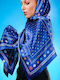 Kalfas Luxury Silk Γυναικείο Μεταξωτό Φουλάρι Μπλε