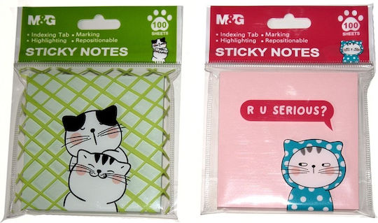 Αυτοκόλλητα Post It Cats 100χαρτάκια/7.6x7.6 M&g