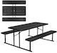 Vevor Steel Folding Picnic Table Bench Gray