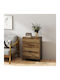 Wooden & Metallic Chest of Drawers with 3 Drawers Dark Brown 62x35x82cm