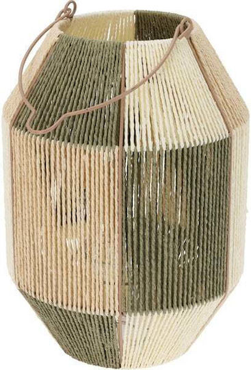 Decorative Boho Lantern Rope Paper 24x34cm Green