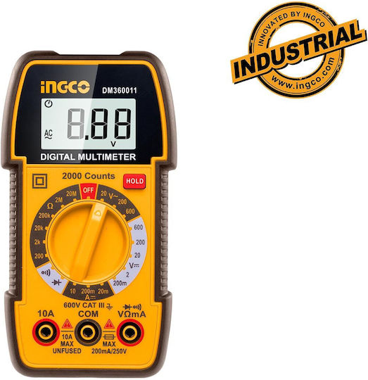 Ingco Ψηφιακό Πολύμετρο True RMS με Μέτρηση AC / DC / Αντίστασης DM360011
