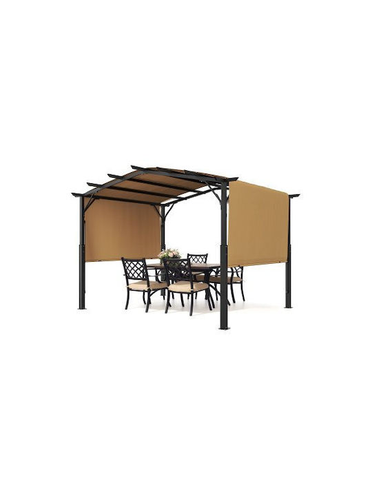 Πέργκολα Κήπου από Μέταλλο 304.8x304.8x254cm Μπεζ GXLPL10FTW10QWXVZV0