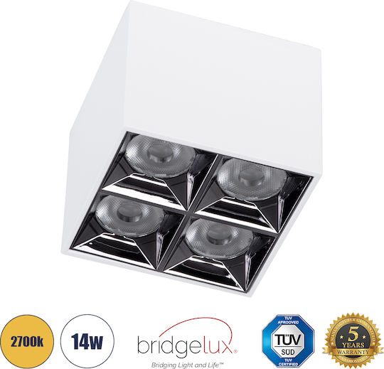 GloboStar Luminar Superior Единично LED Топло бяло Спот в Бял Цвят